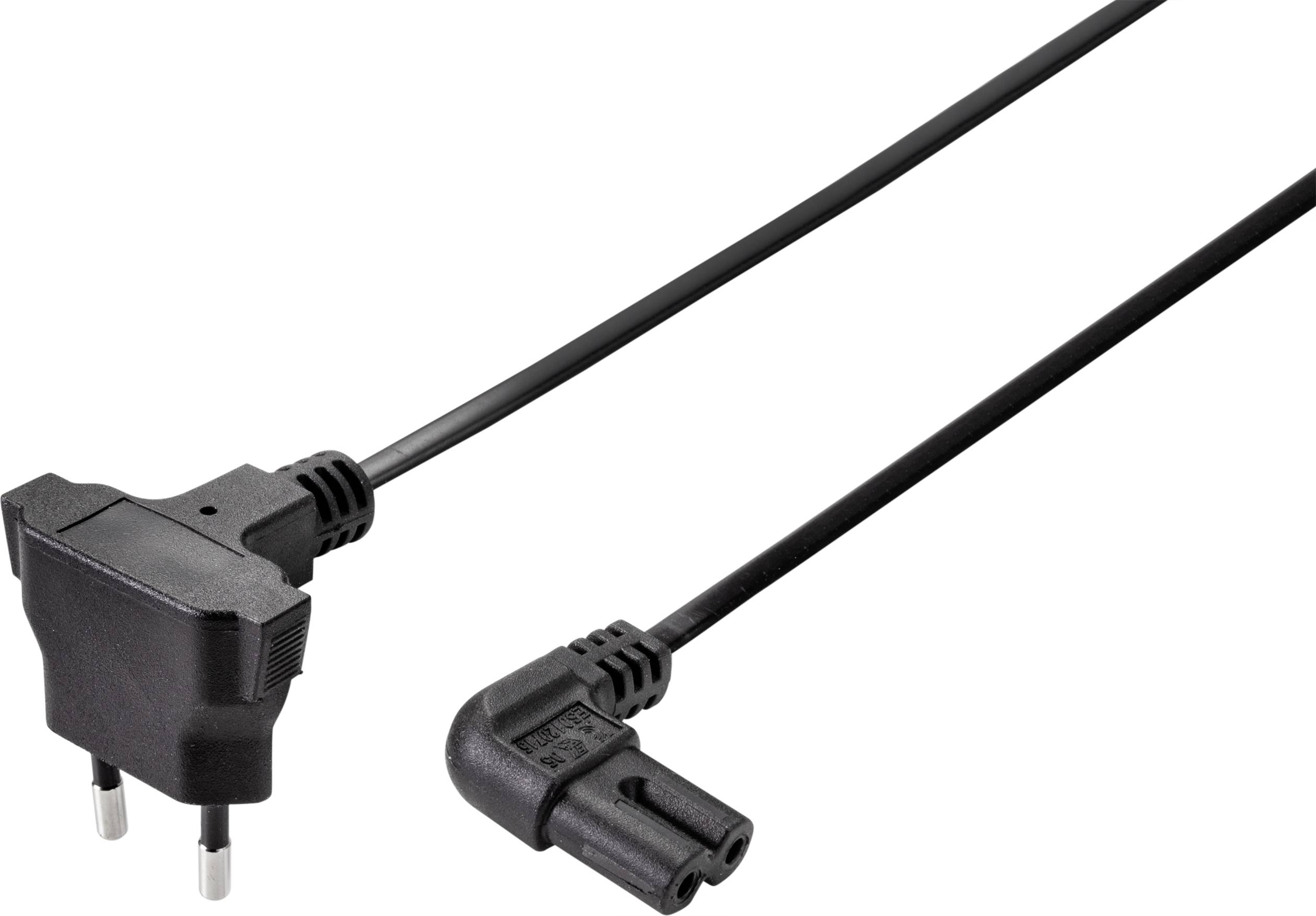 Sygonix SY-5043506 Napojni kabl 2.5 A 5 m H03VVH2-F 2X 0,75 mm2 230 V Euro utikac crna