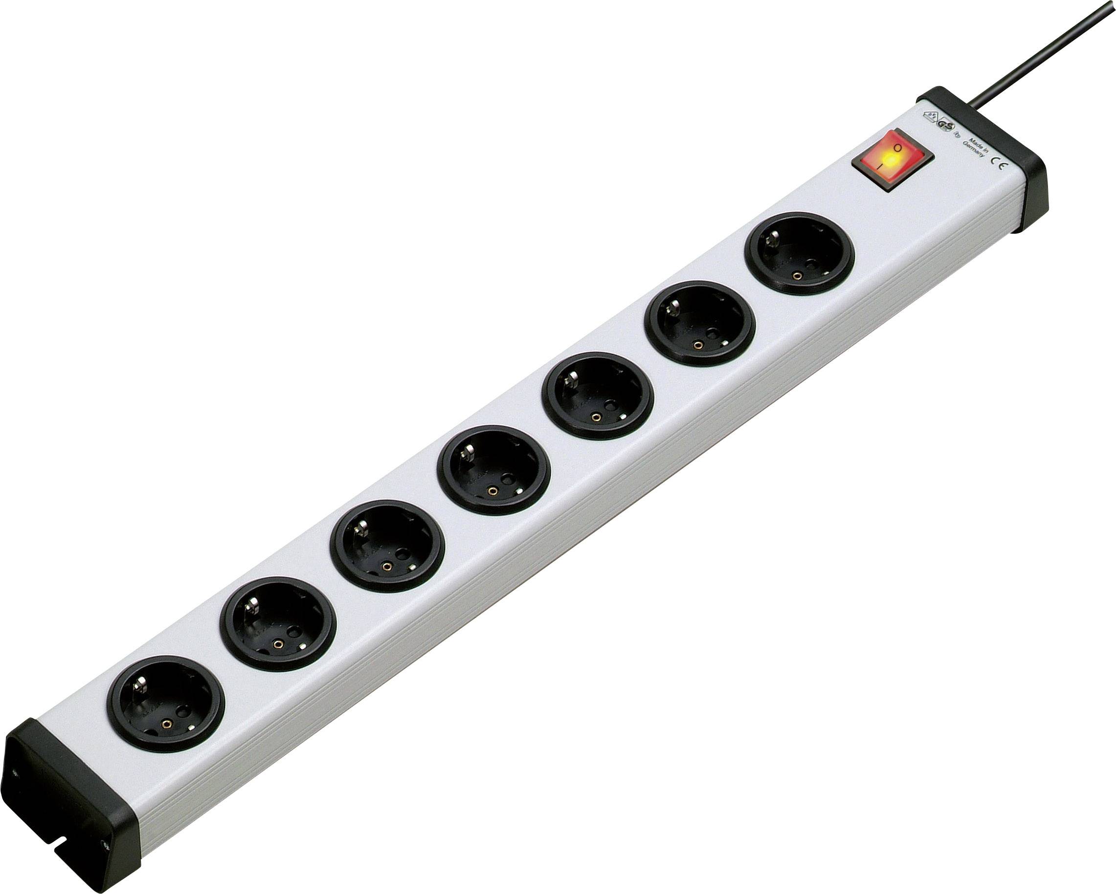 Ehmann 0201x01074301 razdelnik - produzni kabl 7x 1.50 m 230 V 3600 W siva, crna sa prekidacem