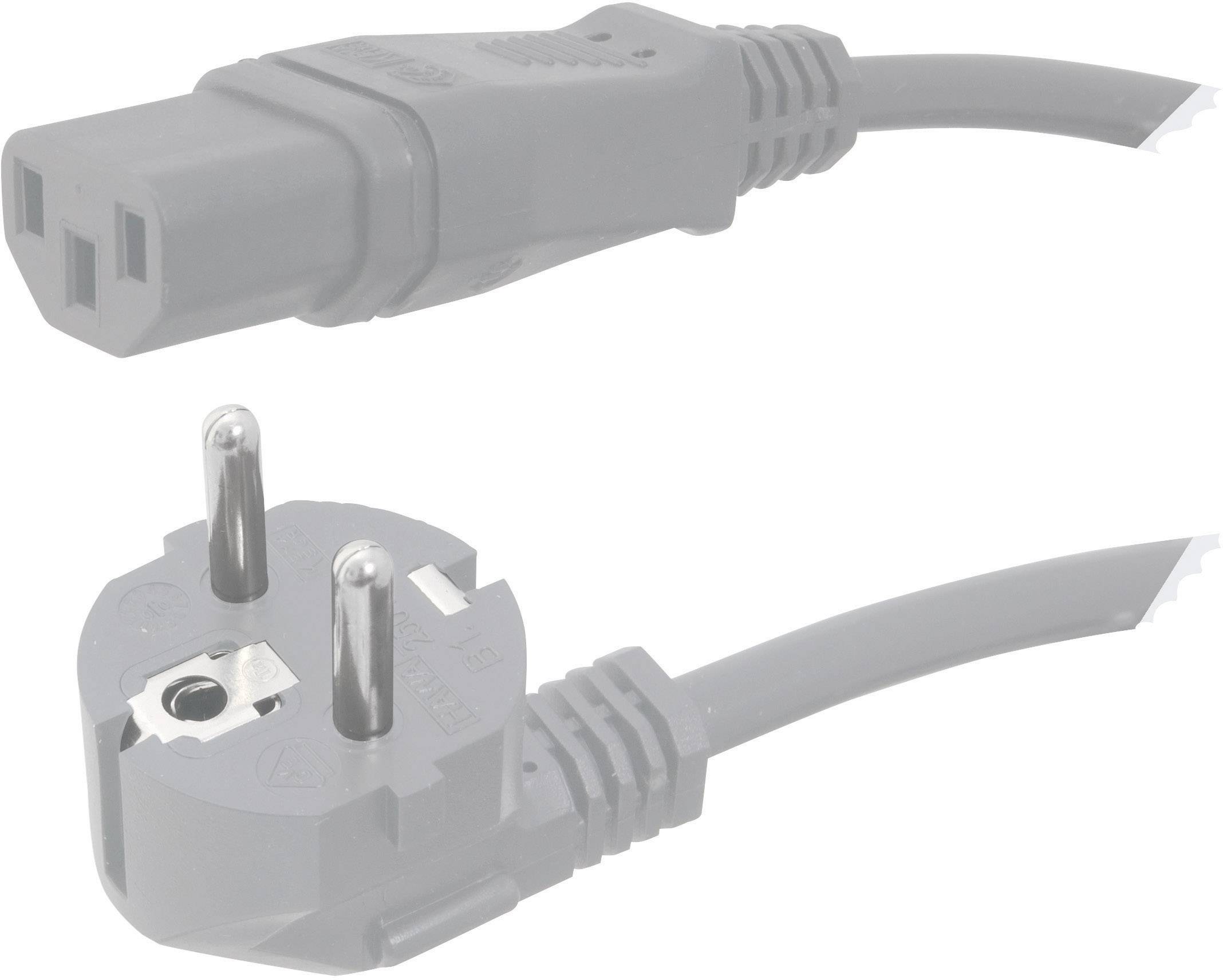 HAWA 1008231 Prikljucni kabl za hladne uredjaje 10 A 2 m H05VV-F 3G 0,75 mm2 250 V Schuko utikac - IEC siva