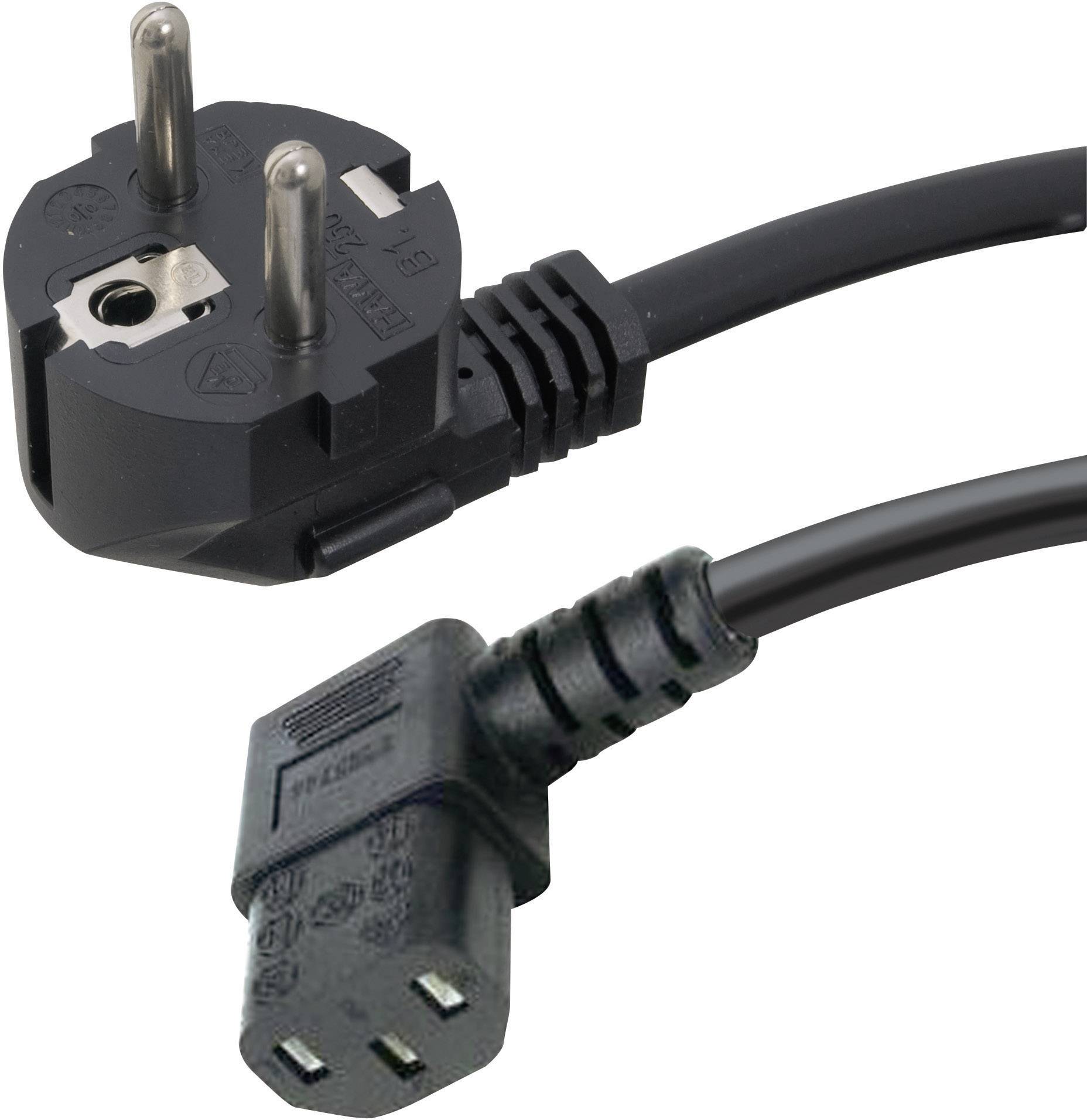 HAWA 1008238 Prikljucni kabl za hladne uredjaje 10 A 2.50 m H05VV-F 3G 1 mm2 250 V Schuko utikac - IEC crna
