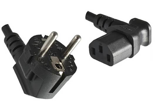HAWA 1008240 Prikljucni kabl za hladne uredjaje 10 A 5 m H05VV-F 3G 1 mm2 250 V Schuko utikac - IEC crna