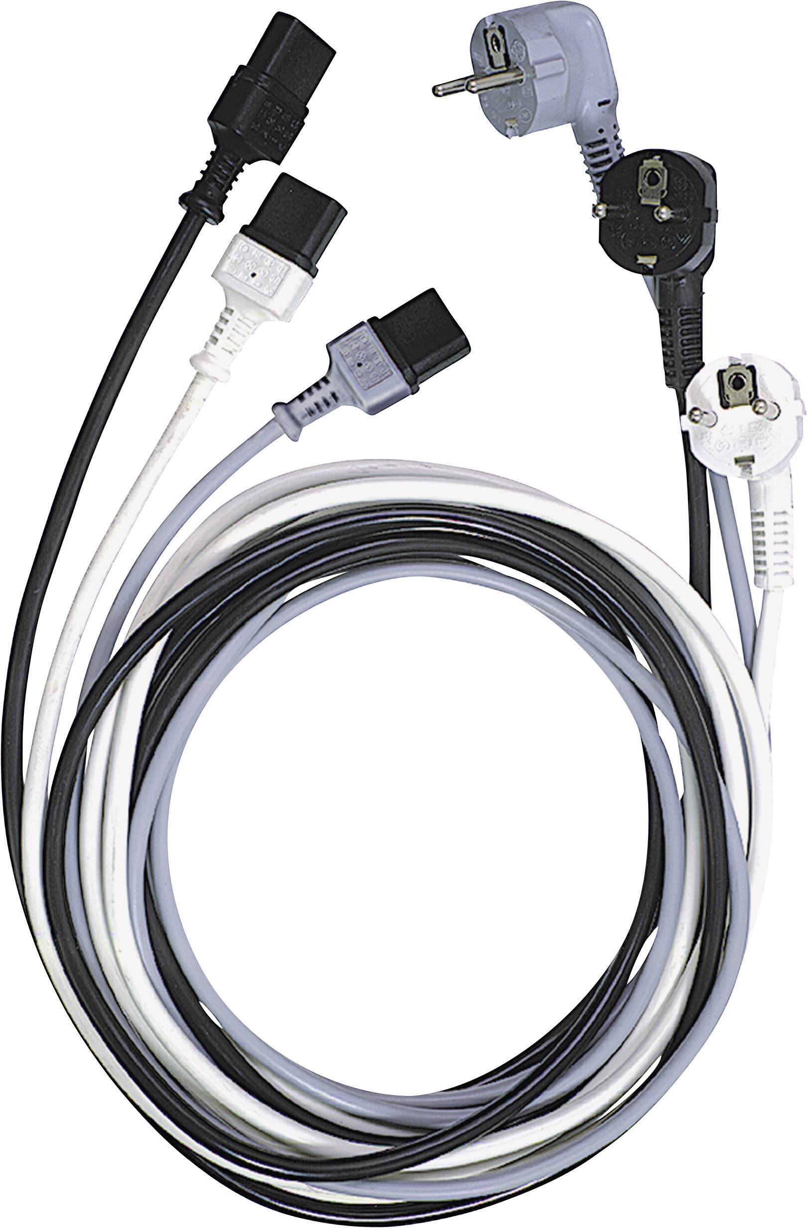 Prikljucni kabl za hladne uredjaje 2.50 m H05VV-F 3X 1 mm2 230 V Schuko utikac - IEC crna