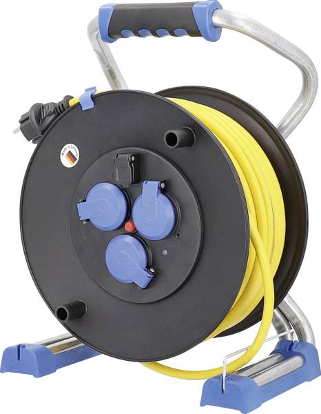 AS Schwabe 23626 Kablovski bubanj 16. A 40 m N07V3V3-F 3G 2,5 mm2 IP44 3 uticnice Schuko utikac - Schuko utikac crna