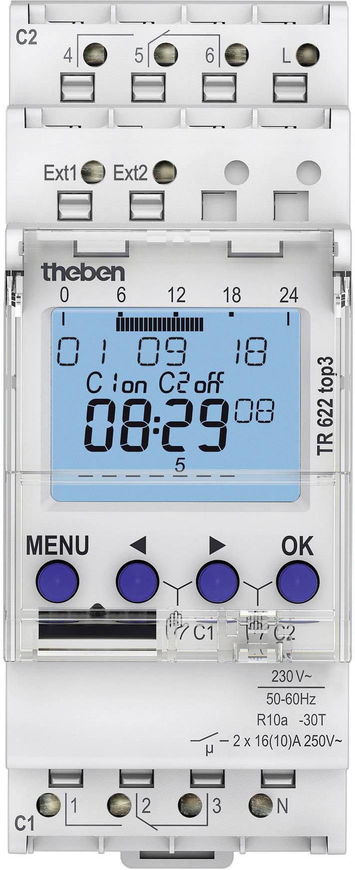 Theben 6220130 digitalni nedeljni program 2600 W funkcija odbrojavanja rezerva napajanja IP20