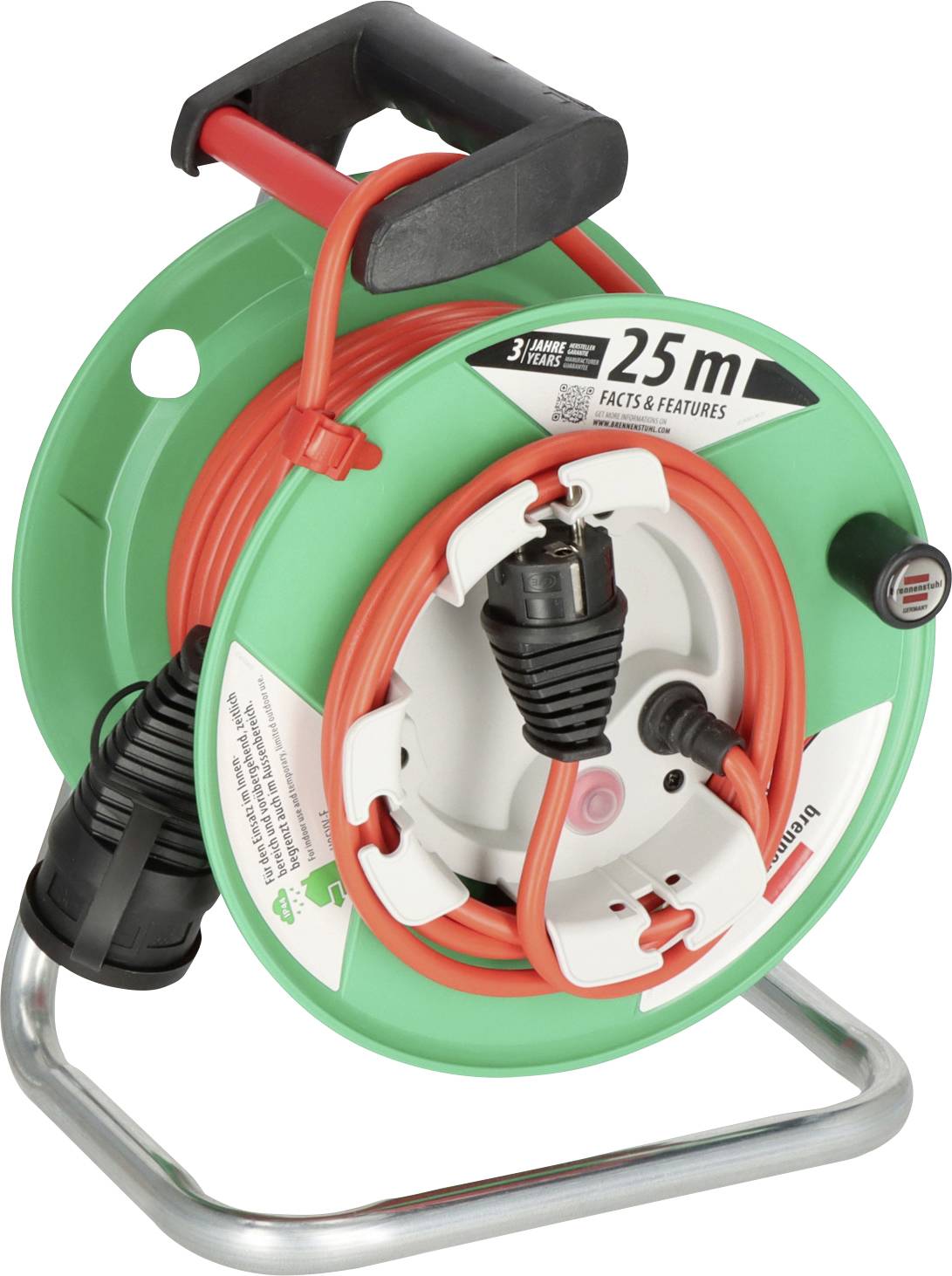 Brennenstuhl 1098550001 Kablovski bubanj 23 m H05VV-F 3G 1,5 mm2 IP44 1 uticnica Schuko utikac - Schuko uticnica zelena