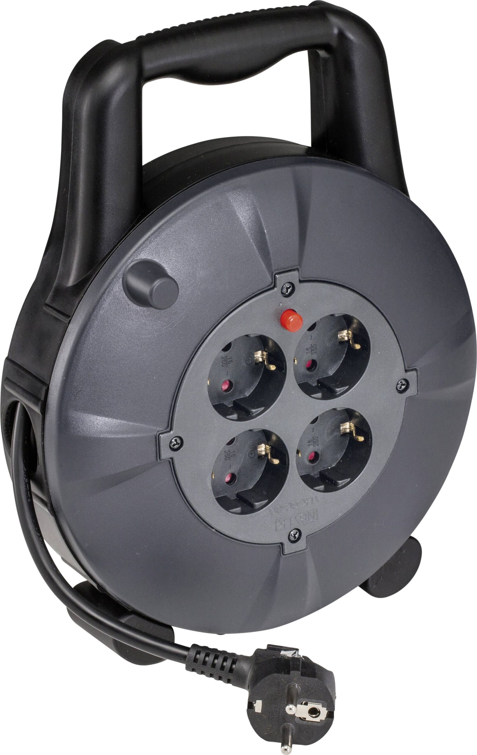 AS Schwabe 16086 Kabelski bobni 10 m H05VV-F 3G 1,5 mm2 IP20 crna/siva