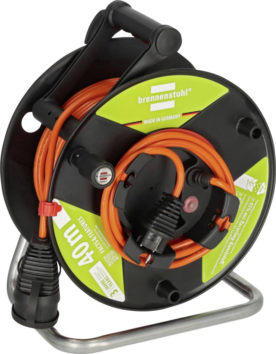 Brennenstuhl 1188500 Kablovski bubanj 38 m N05V3V3-F 3G 1,5 mm2 IP44 1 uticnica Schuko utikac - Schuko uticnica crna