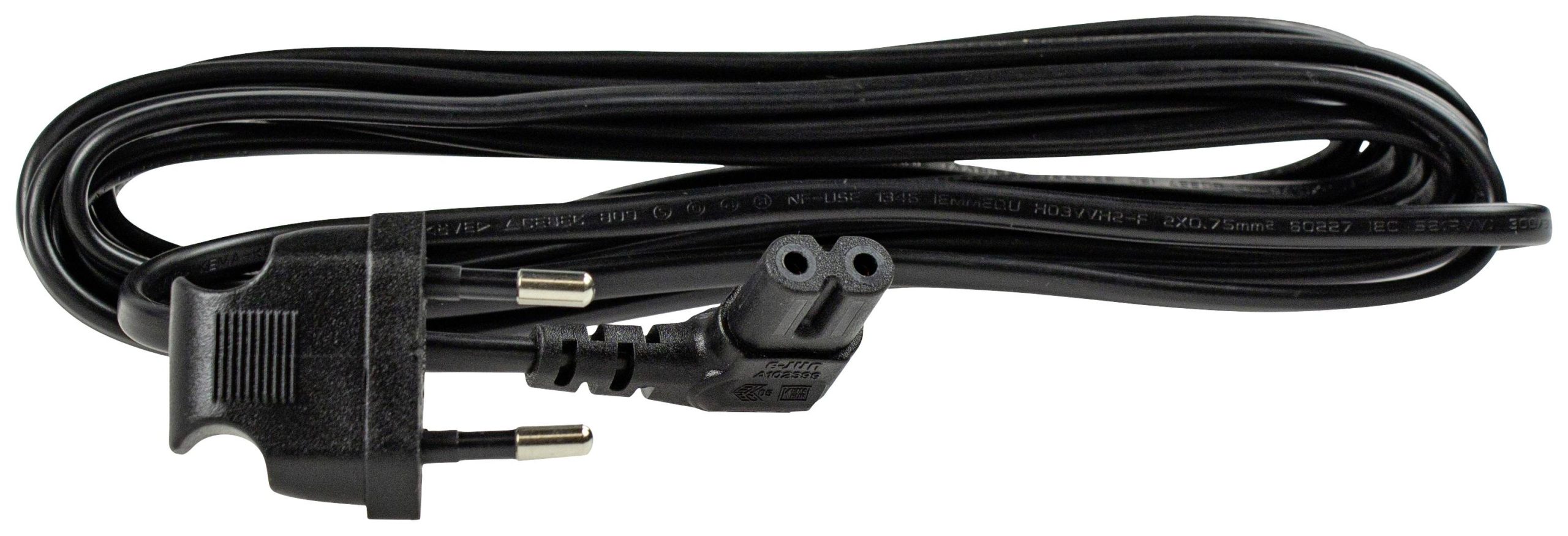 AS Schwabe 70883 Napojni kabl 3 m H03VVH2-F 2X 0,75 mm2 230 V IP20 Euro utikac crna