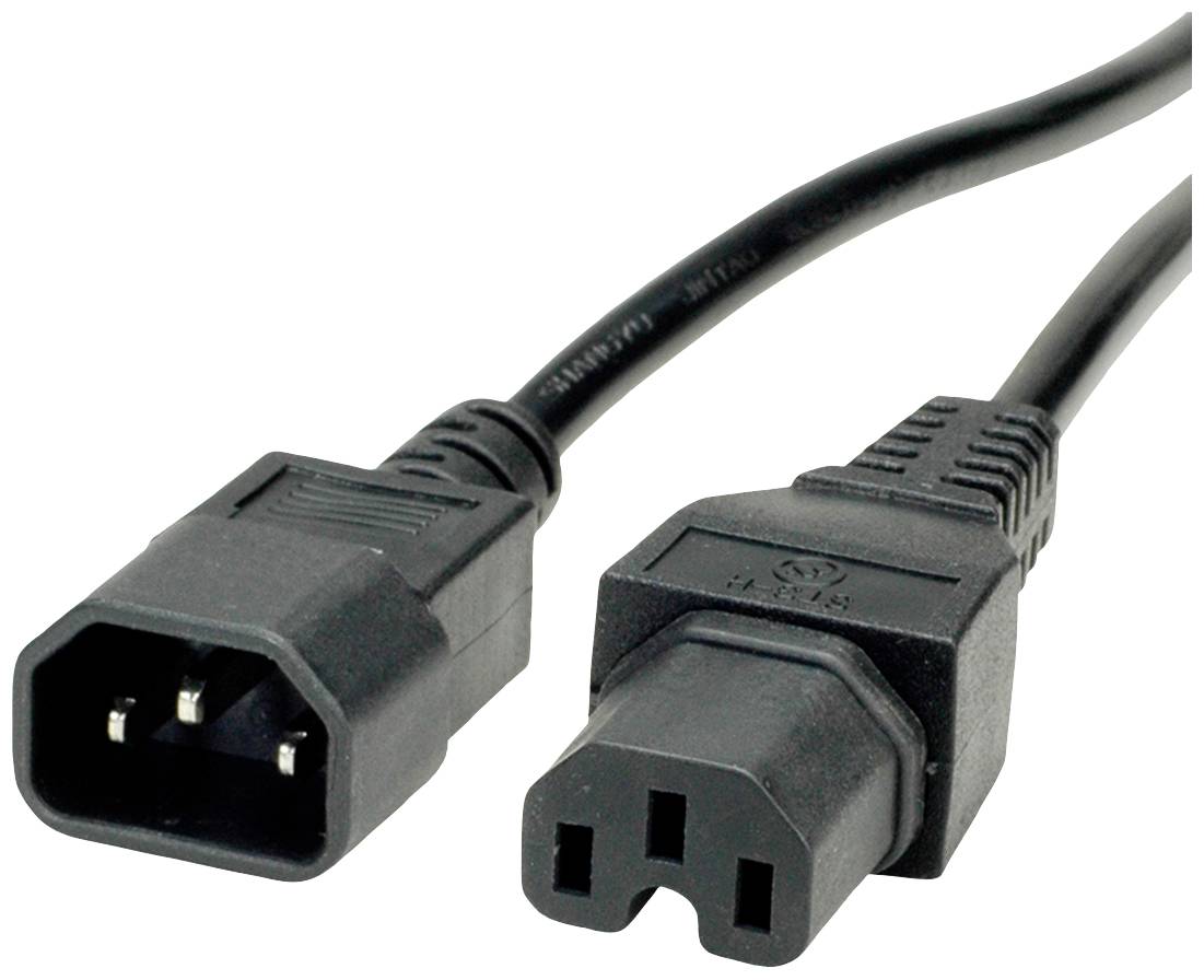 Value 19.99.1121 Prikljucni kabl za hladne uredjaje 10 A 1 m H05VV-F 3G 1,0 mm2 250 V IEC crna