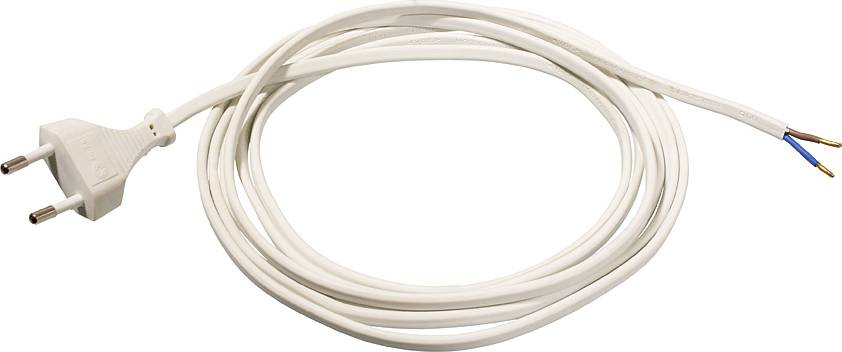 AS Schwabe 70641 Napojni kabl 2.5 A 1.50 m H03VVH2-F 2X 0,75 mm2 IP20 Euro utikac bela