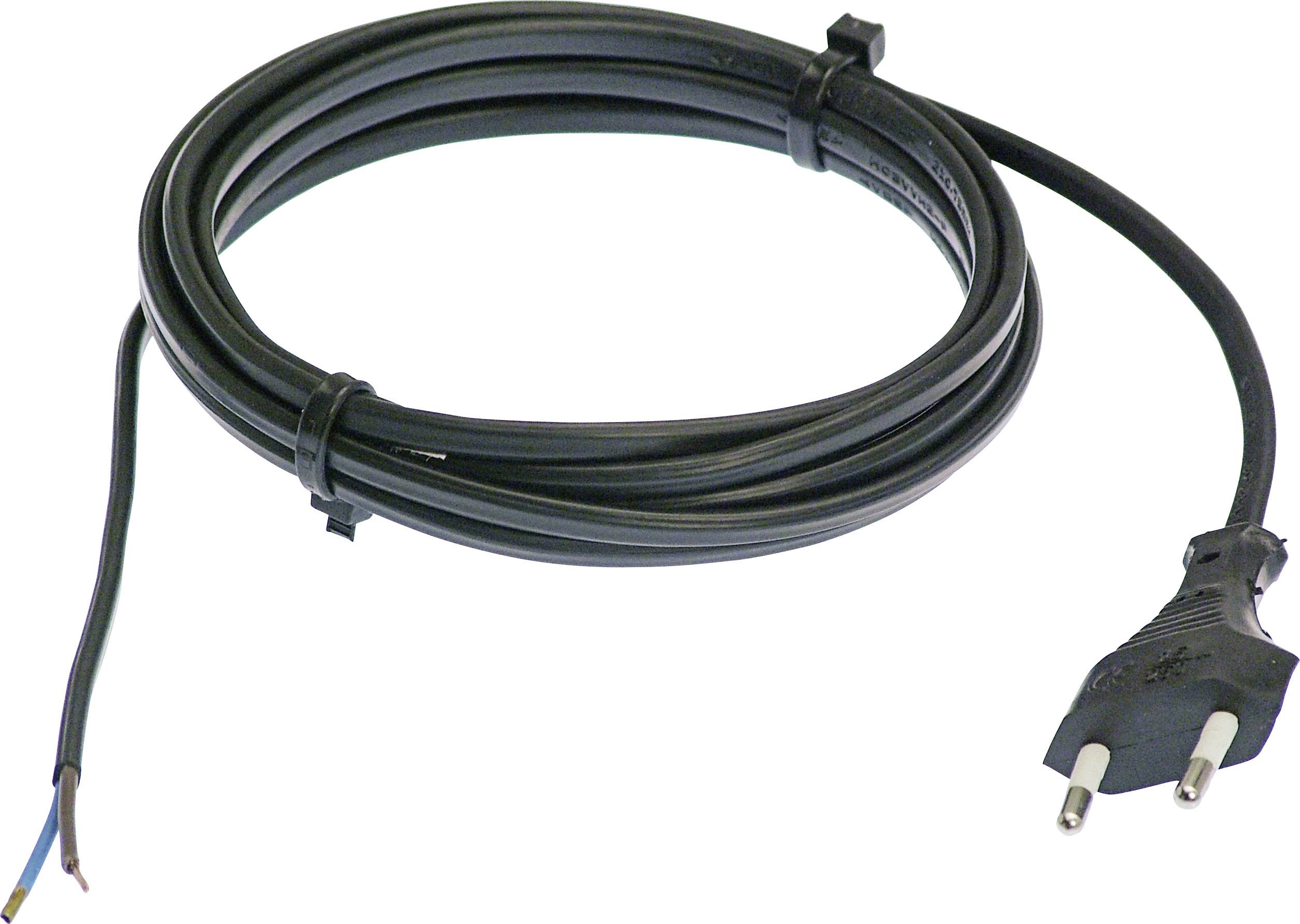AS Schwabe 70642 Napojni kabl 2.5 A 1.50 m H03VVH2-F 2X 0,75 mm2 IP20 Euro utikac crna