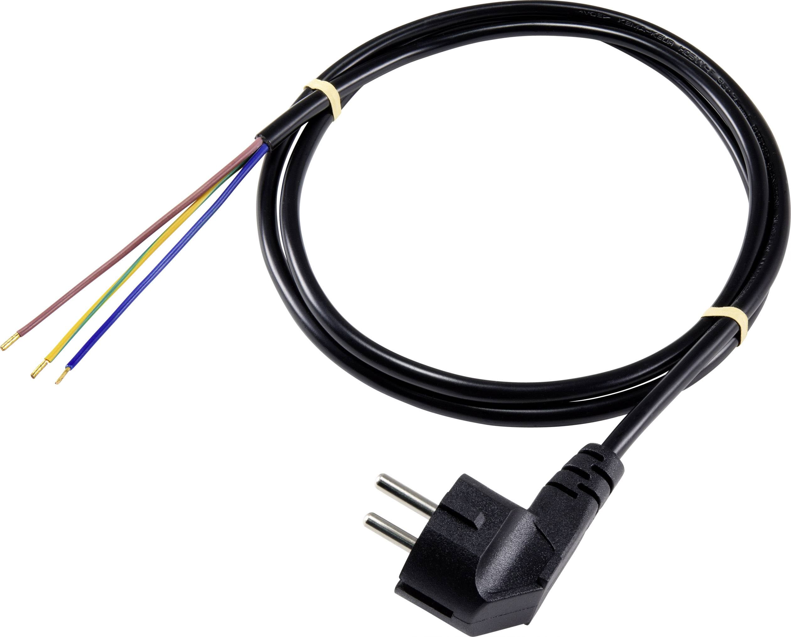 Sygonix SY-5043488 Prikljucni kabl 16 A 1.50 m H05VV-F 3G 0,75 mm2 230 V Schuko utikac crna