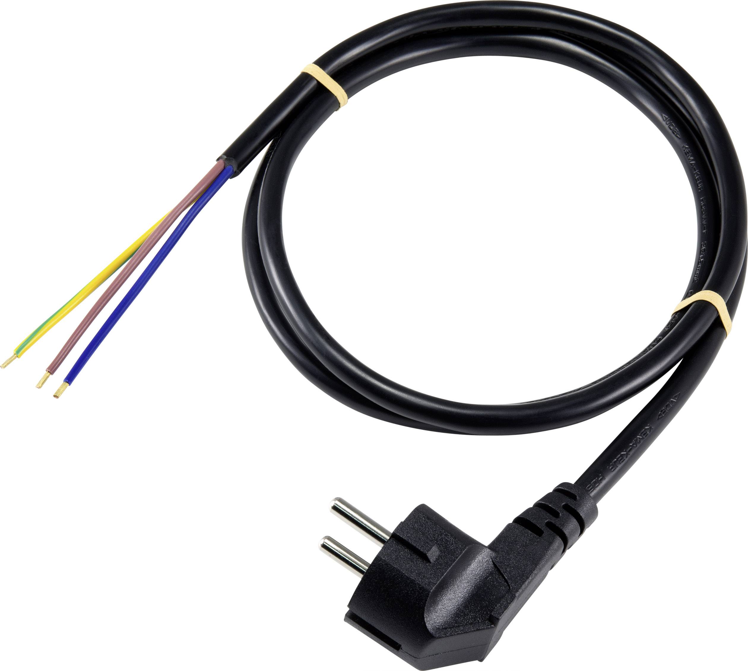 Sygonix SY-5043472 Prikljucni kabl 16 A 1.50 m H05VV-F 3G 1,5 mm2 230 V Schuko utikac crna