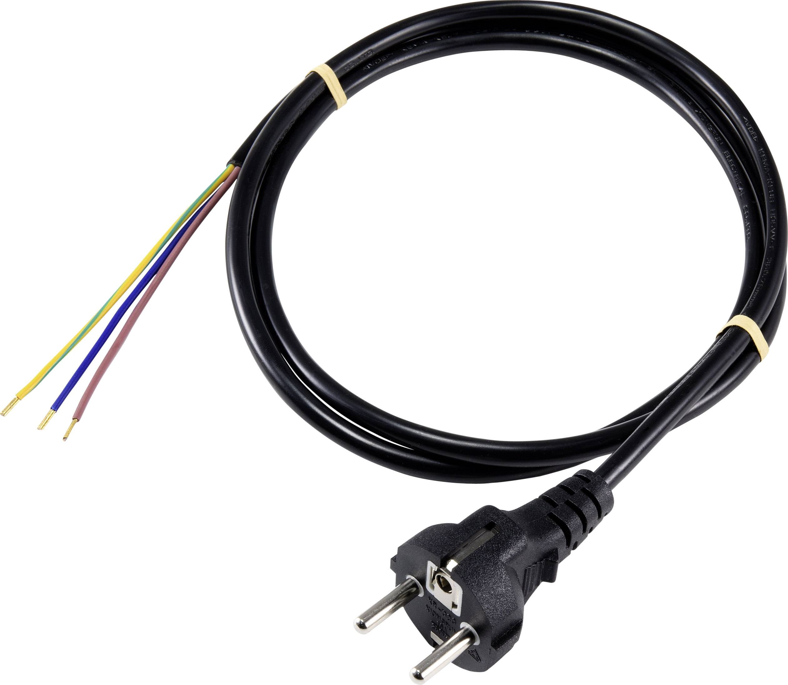 Sygonix SY-5043490 Prikljucni kabl 16 A 1.50 m H05VV-F 3G 0,75 mm2 230 V Schuko utikac crna