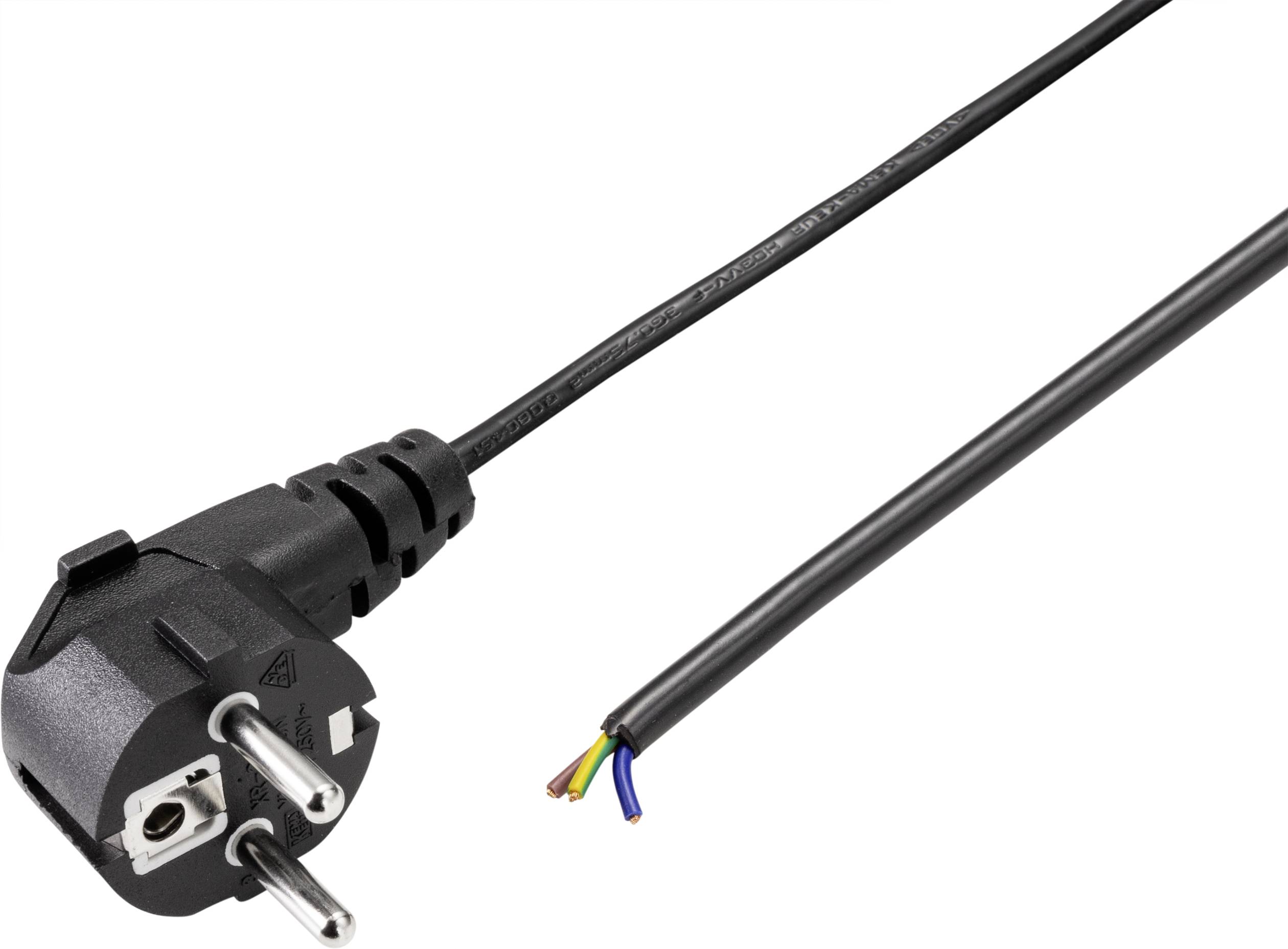 Sygonix SY-5044220 Napojni kabl 16 A 1.50 m H03VV-F 3G 0,75 mm2 230 V Schuko utikac crna