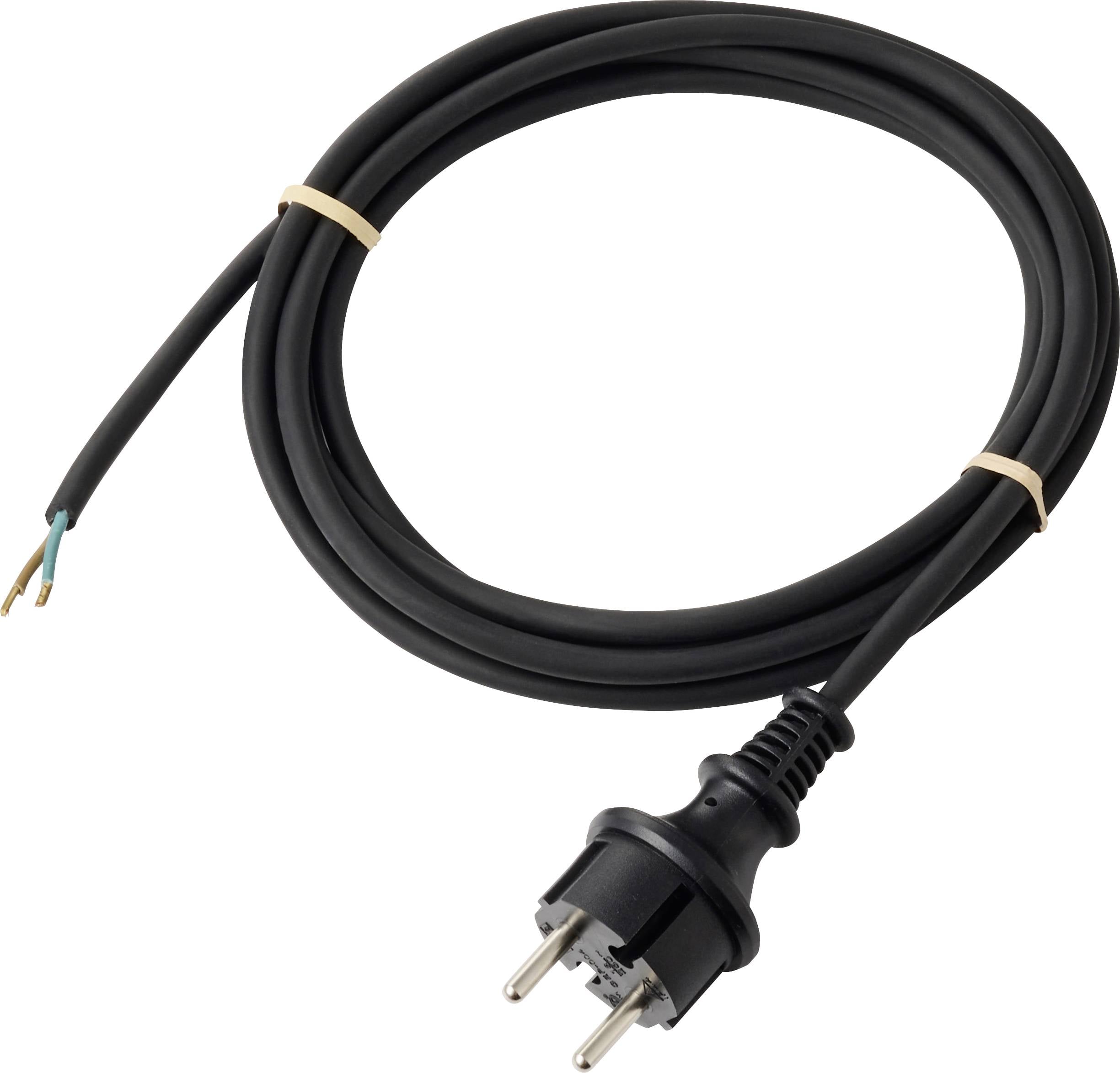 Sygonix SY-6870672 Prikljucni kabl 3 m H05RN-F 2X 1 mm2 IP44 crna