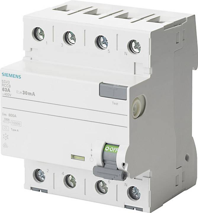 Siemens FID zastitni prekidac 5SV3646-6KK12 4-polni 63 A 0.3 A 400 V