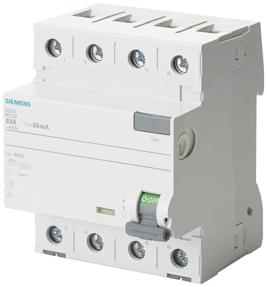 Siemens FID zastitni prekidac 5SV3342-6KK03 tip A 25 A 30 mA 0.03 A 400 V