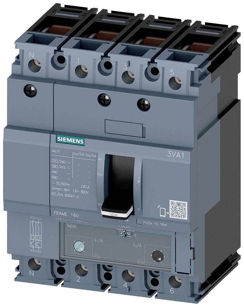 Siemens 3VA1112-4GF46-0AA0 automatski prekidač 4 pol. 125 A