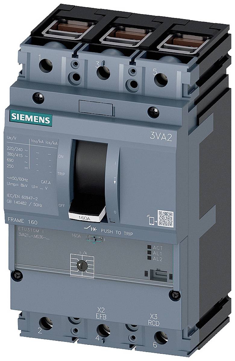 Siemens 3VA2110-7MS36-0AA0 automatski prekidač 3 pol. 100 A