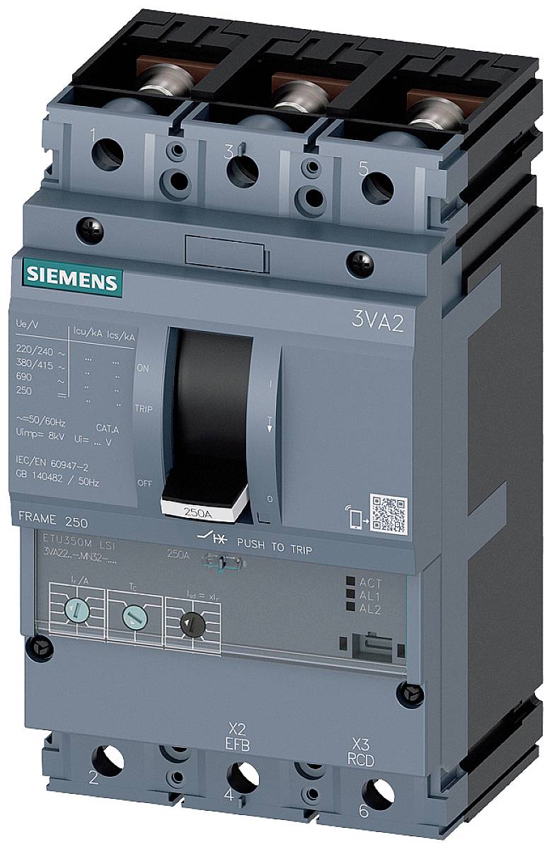 Siemens 3VA2216-7MN32-0AA0 automatski prekidač 3 pol. 160 A