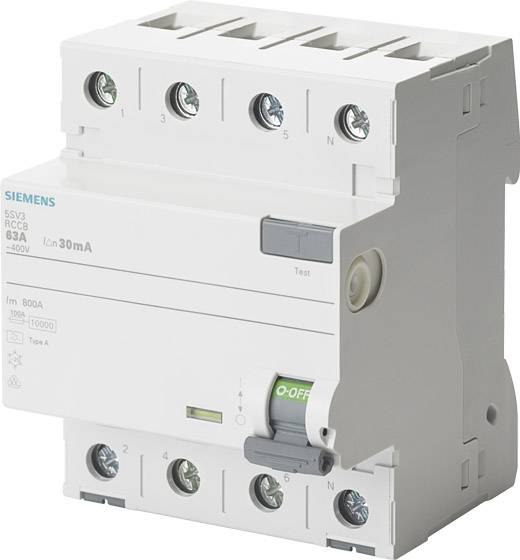Siemens 1891735 zaštitni prekidač diferencijalne struje (RCD) 4-polni, 63 A