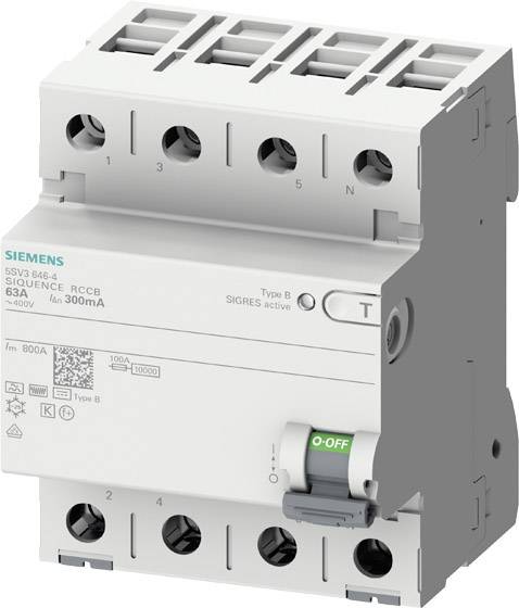Siemens FID zastitni prekidac 5SV3647-4KK14 4-polni 80 A 0.3 A 400 V