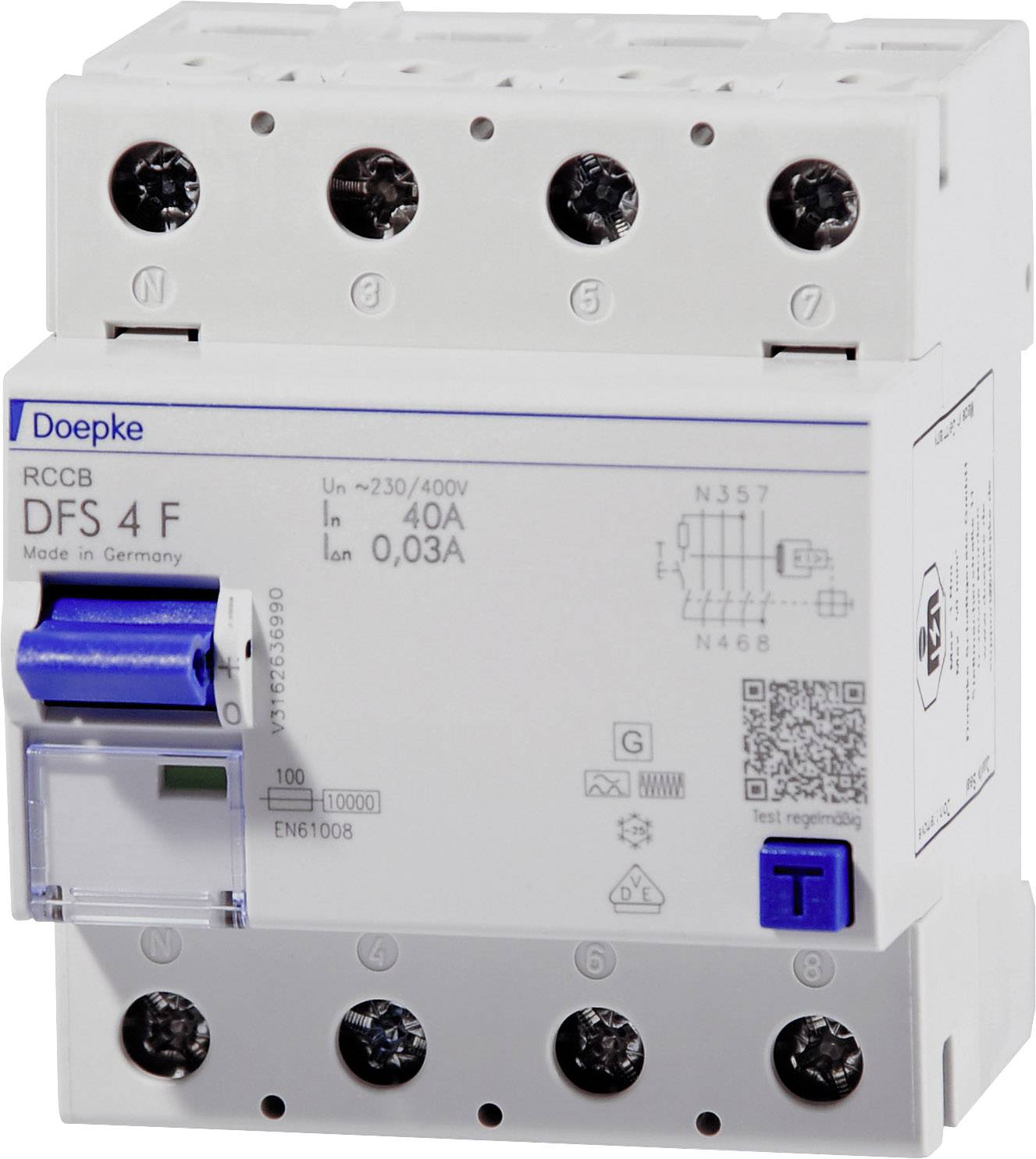 Doepke FID zastitni prekidac 03-F 4-polni 40 A 0.03 A 400 V