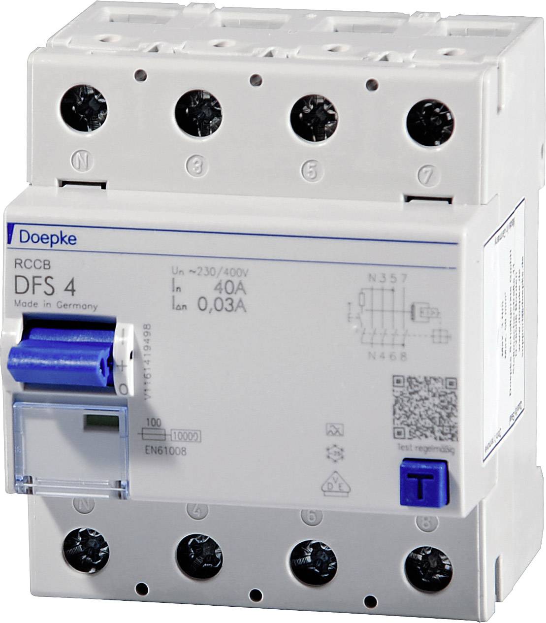Doepke FID zastitni prekidac 100/0 4-polni 0.03 A 100 A 400 V
