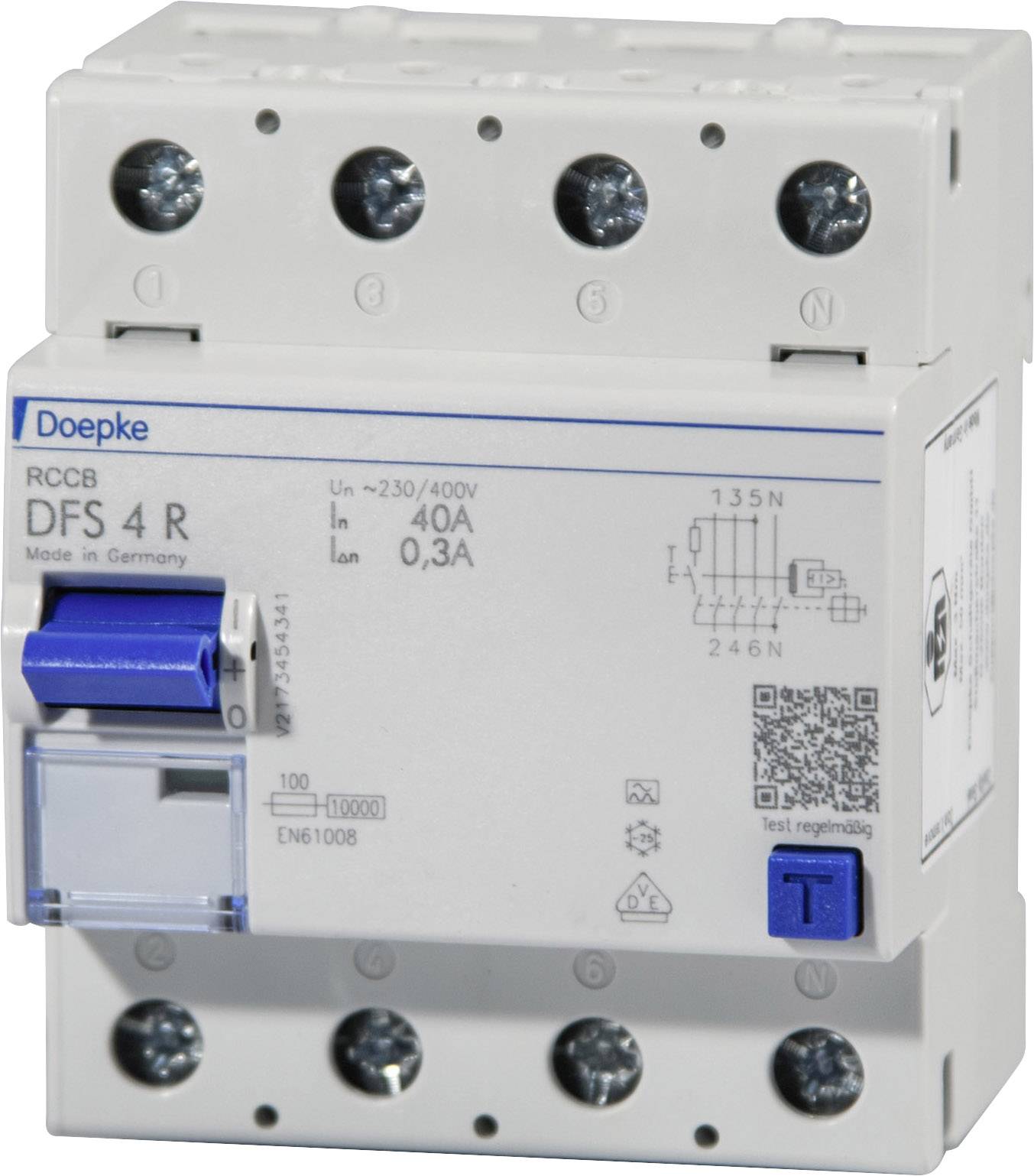 Doepke FID zastitni prekidac 03-A 4-polni 40 A 0.03 A 230 V 400 V
