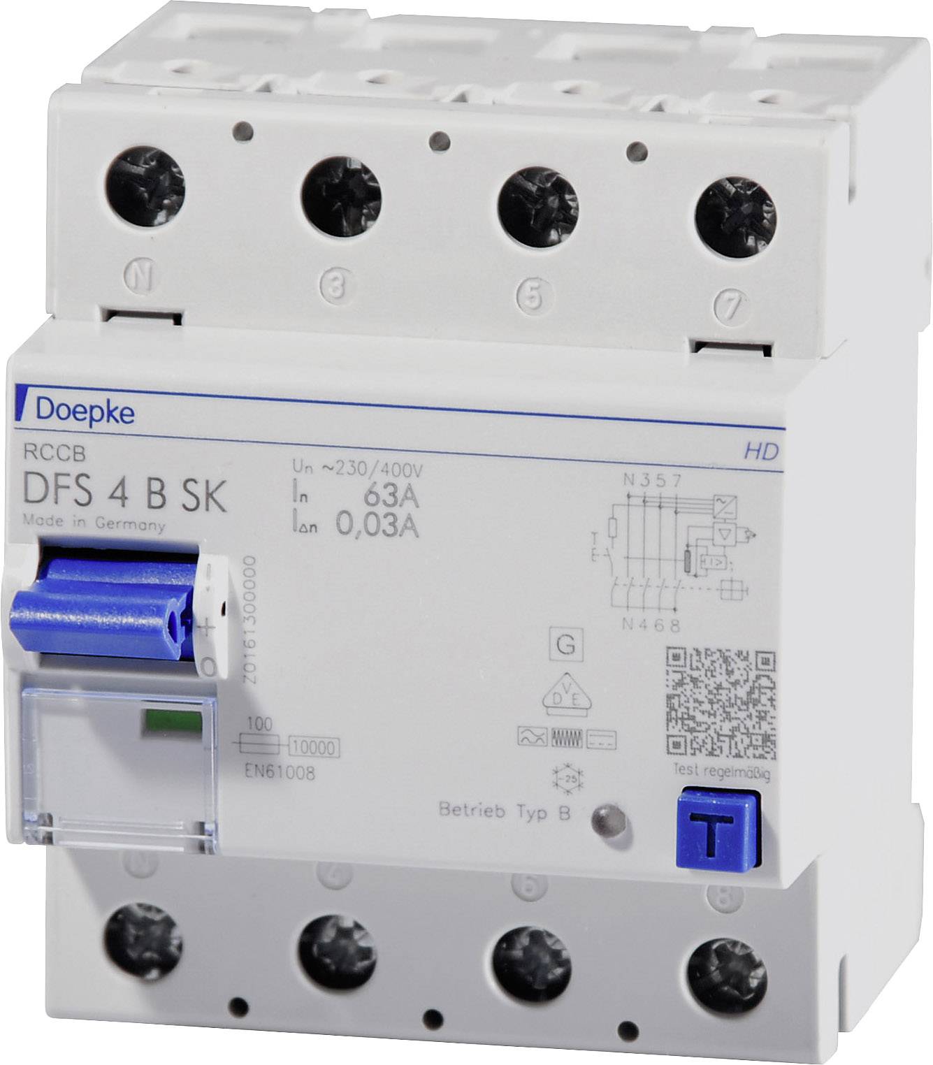 Doepke FID zastitni prekidac 03-B 4-polni 63 A 0.03 A 230 V 400 V