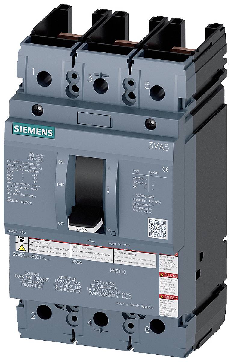 Siemens 3VA5225-0BB31-0AA0 automatski prekidač 3 pol. 250 A