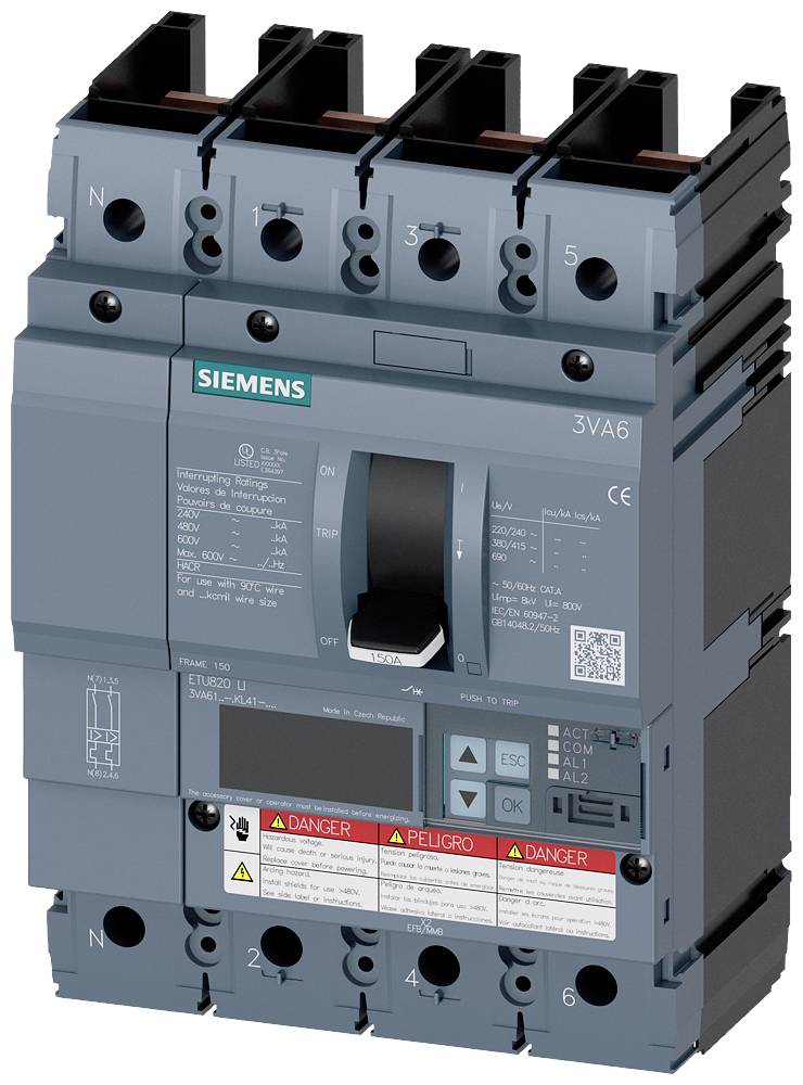Siemens 3VA6110-5KL41-2AA0 automatski prekidač 4 pol. 100 A