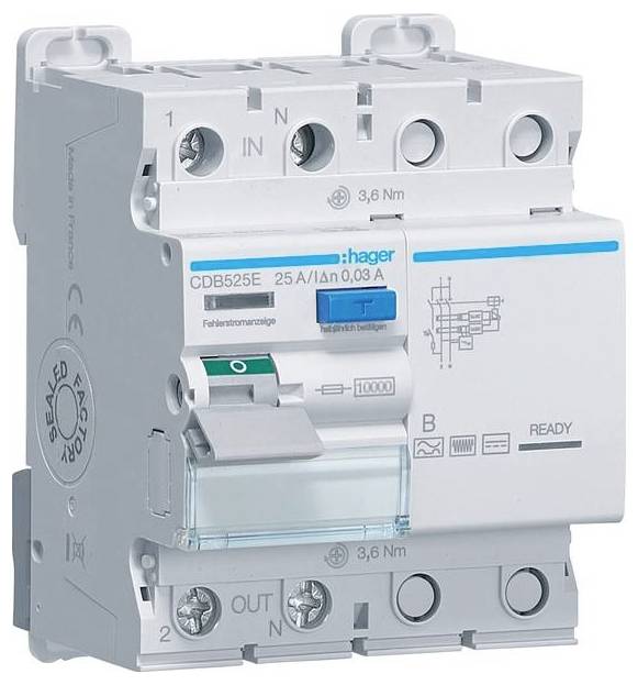 Hager FID zastitni prekidac CDB525E 25 A 230 V
