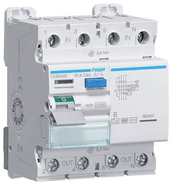 Hager FID zastitni prekidac CEB640E 40 A 230 V 400 V