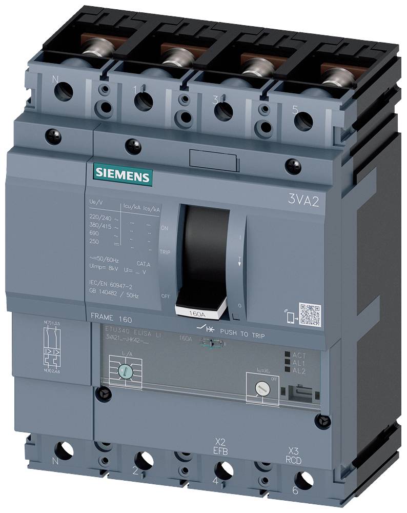 Siemens 3VA2163-8HK42-0AA0 automatski prekidač 4 pol. 63 A