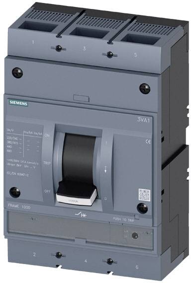 Siemens 3VA1580-6MH32-0AA0 automatski prekidač 3-polni pol. 800 A (max)
