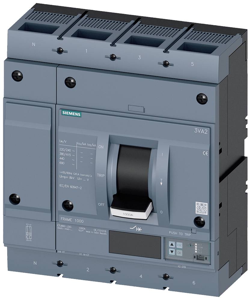 Siemens 3VA2563-7KQ42-0AA0 automatski prekidač 4-polni pol. 252 - 630 A