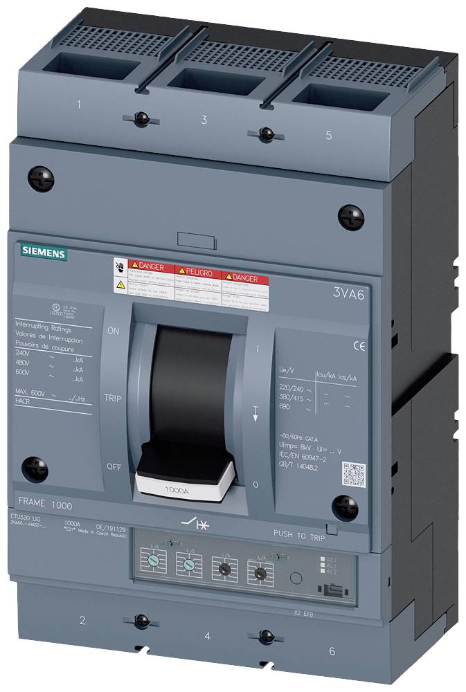 Siemens 3VA6610-7HM32-0AA0 automatski prekidač 3 pol. 1000 A