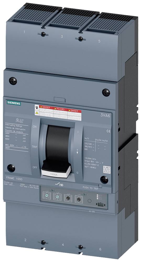 Siemens 3VA6610-7HM36-0AA0 automatski prekidač 3 pol. 1000 A