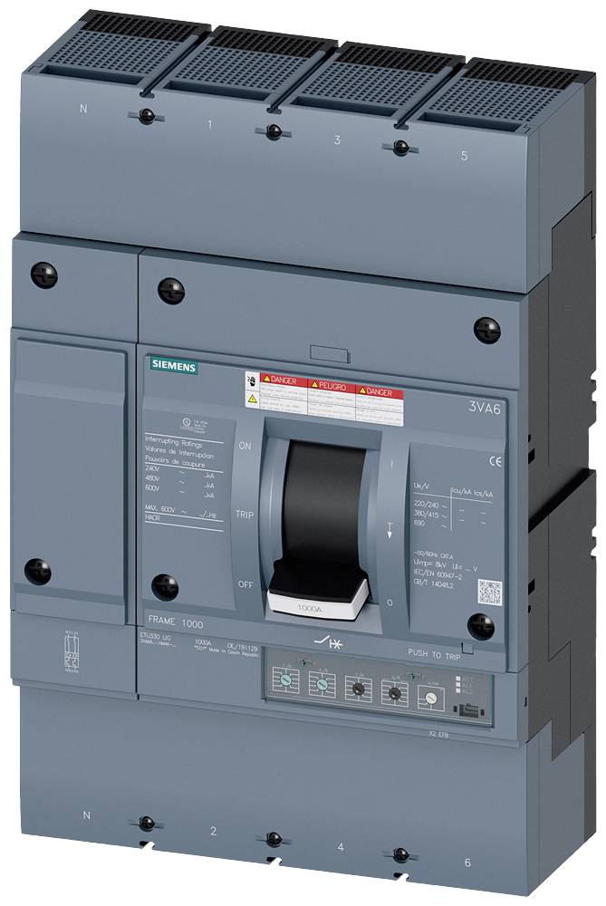Siemens 3VA6610-7HM46-0AA0 automatski prekidač 4 pol. 1000 A