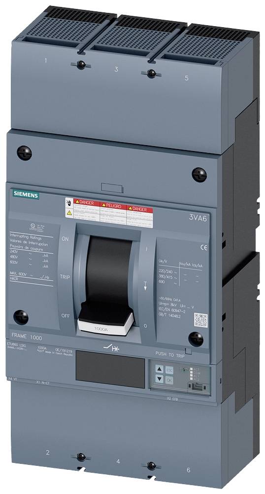 Siemens 3VA6610-7KQ36-0AA0 automatski prekidač 3 pol. 1000 A