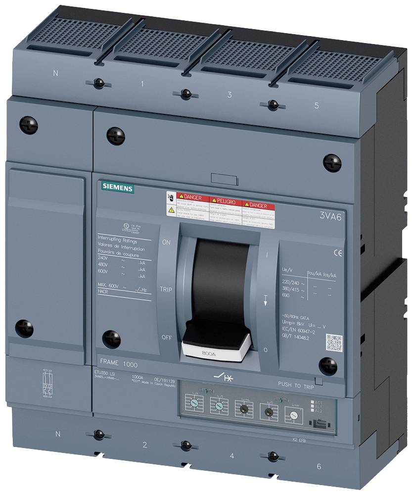 Siemens 3VA6560-5HN46-0AA0 automatski prekidač 4 pol. 600 A