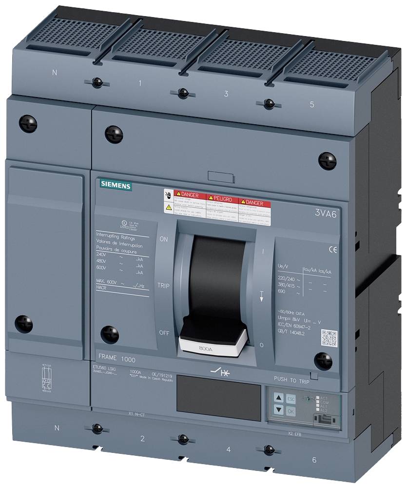 Siemens 3VA6560-5JQ46-0AA0 automatski prekidač 4 pol. 600 A