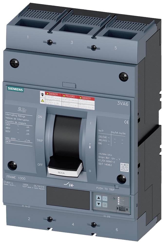 Siemens 3VA6560-5KL32-2AA0 automatski prekidač 3 pol. 600 A