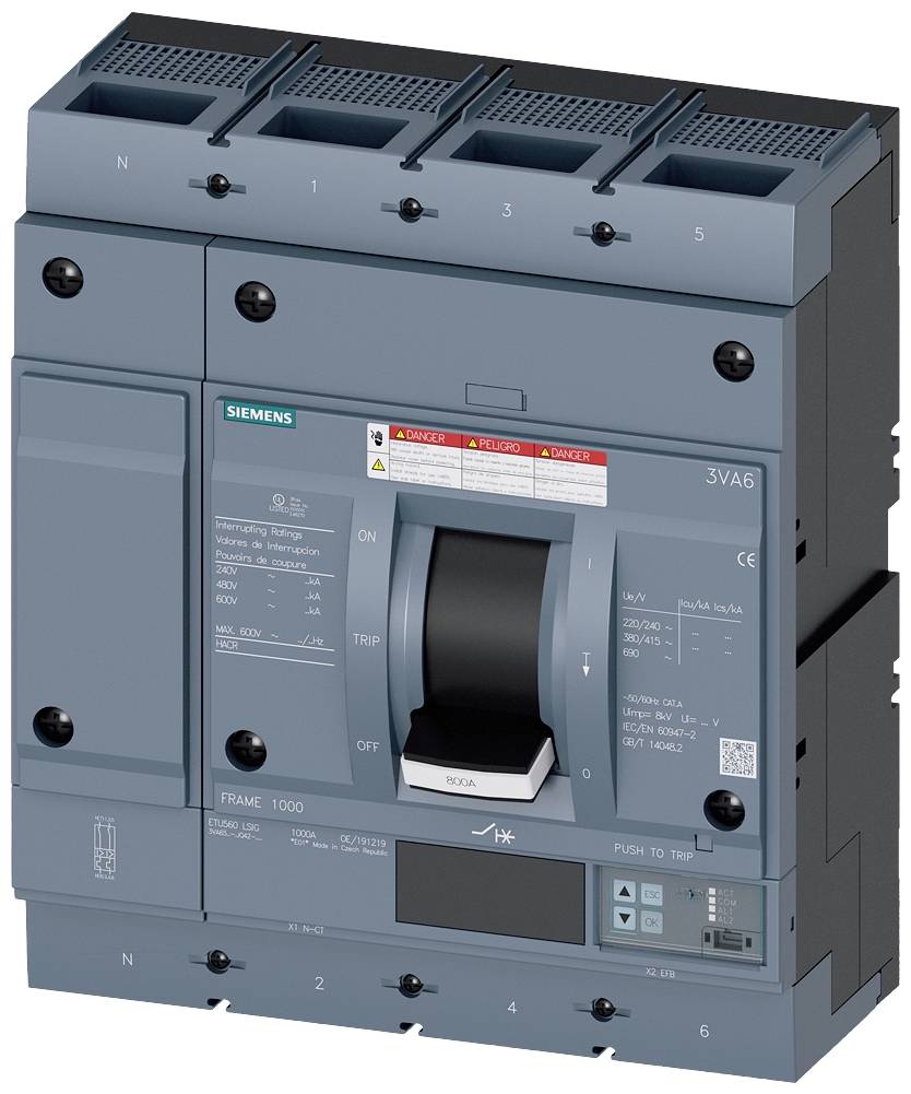 Siemens 3VA6560-6JQ42-2AA0 automatski prekidač 4 pol. 600 A