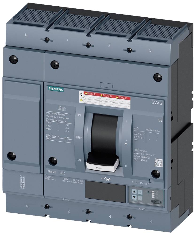 Siemens 3VA6560-6KL46-2AA0 automatski prekidač 4 pol. 600 A
