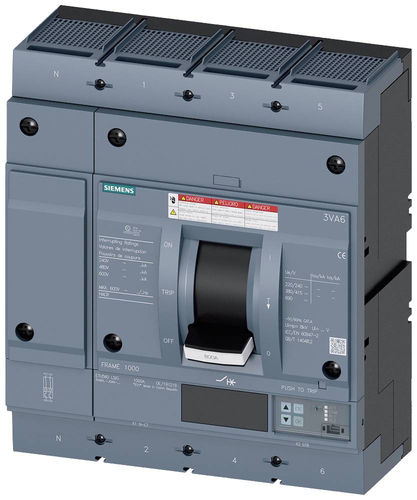 Siemens 3VA6560-7JQ46-2AA0 automatski prekidač 4 pol. 600 A
