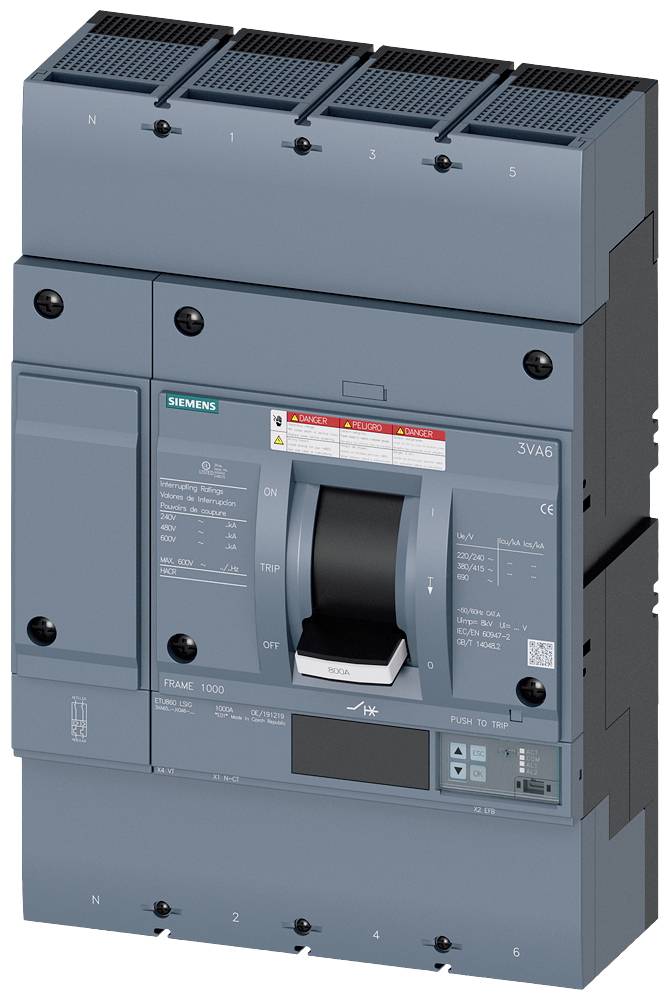 Siemens 3VA6580-5KQ46-2AA0 automatski prekidač 4 pol. 800 A