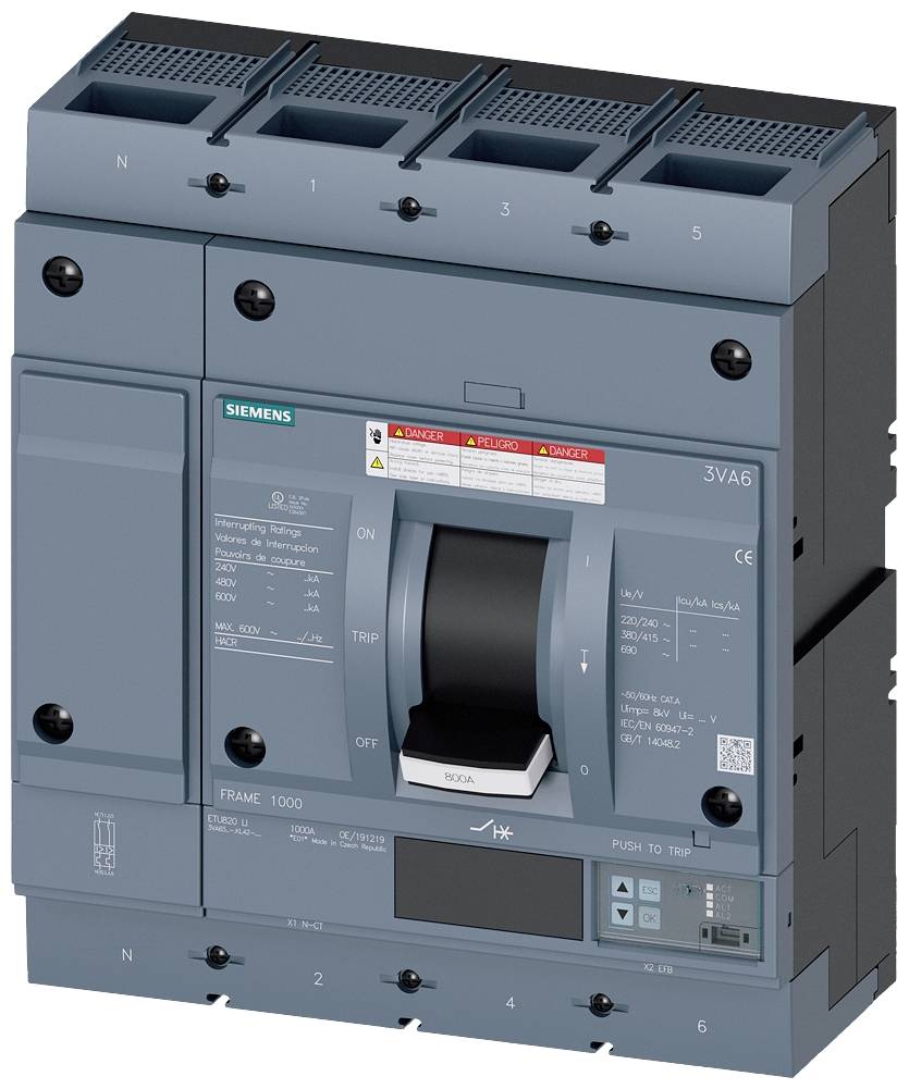 Siemens 3VA6580-6KL42-0AA0 automatski prekidač 4 pol. 800 A